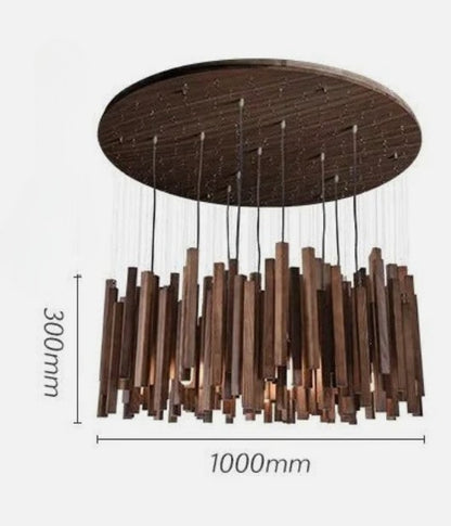 Solid wood LED pendant light for modern design