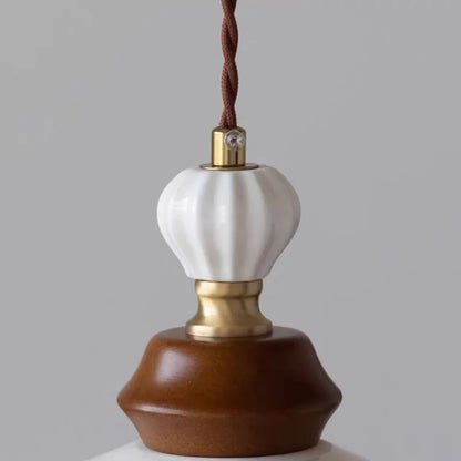 White flower ceramic led pendant light for living room