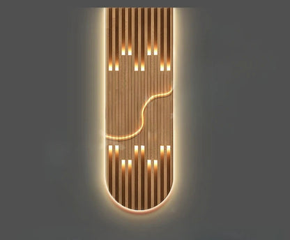 Abstracte wandlamp met LED-verlichting