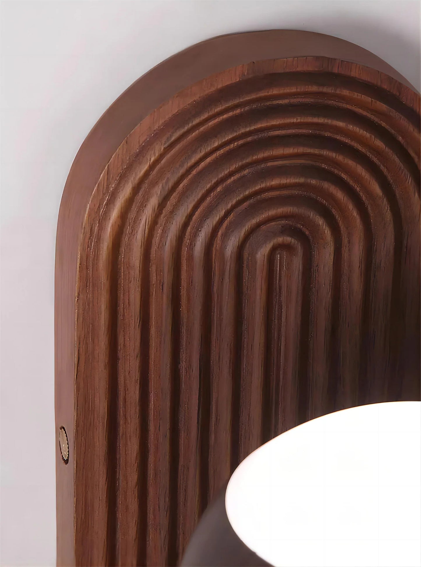 LUXELY walnut wood circular sphere wall sconce