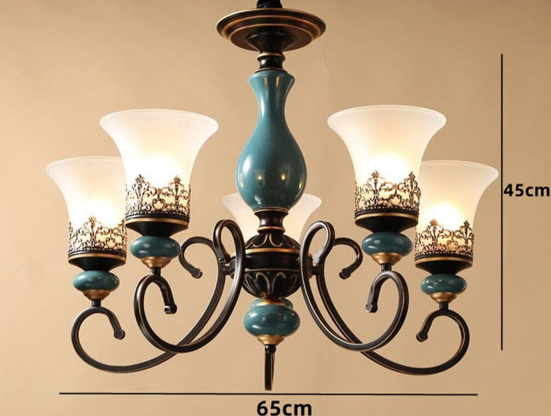 Emerald Ceramic Chandelier