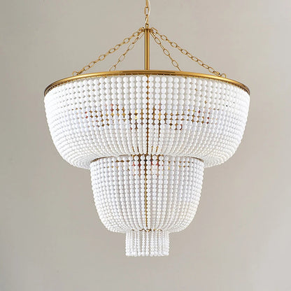 Tiered beaded chandelier for palace