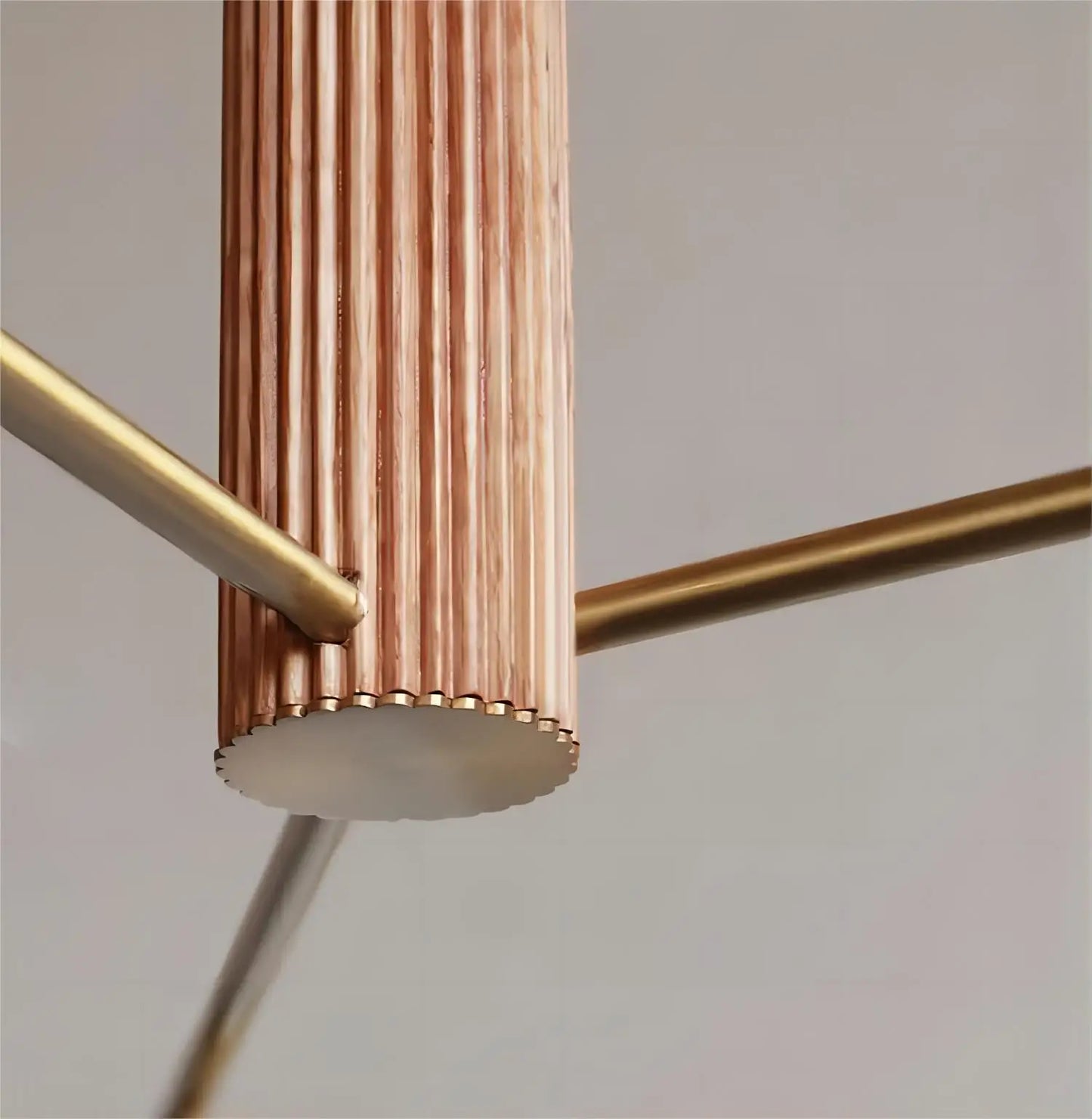 Walnut brass round glass chandelier for living room