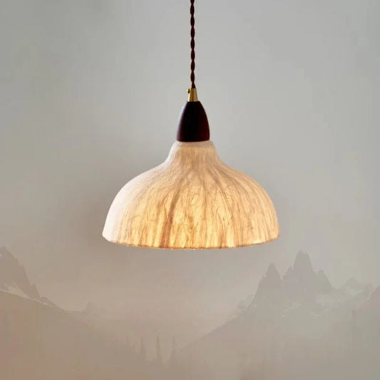 Suspension en papier de riz couleur noyer, style wabi sabi