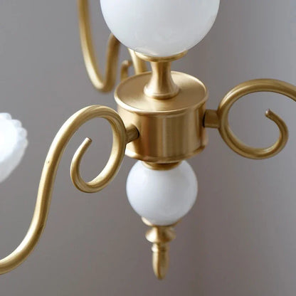 Lustre en cuivre avec bougeoirs