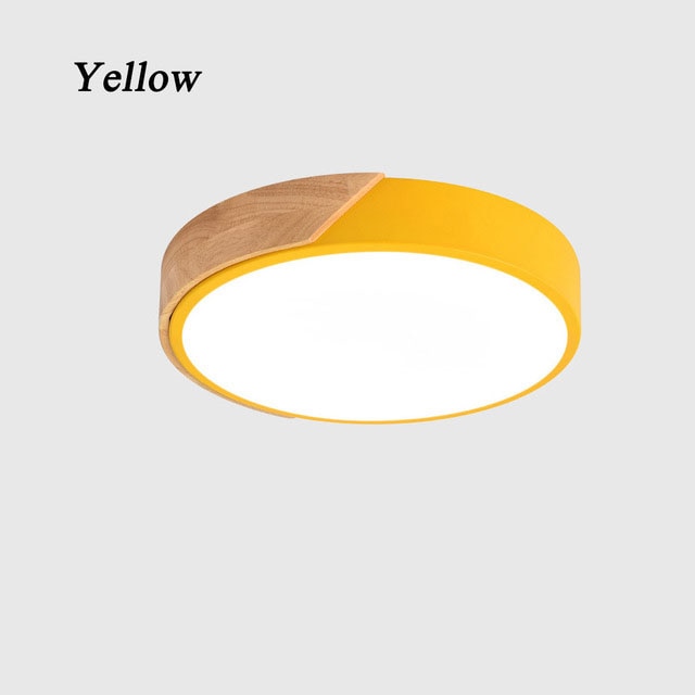 Macaron Wood Minimalist Round LED Ceiling Light