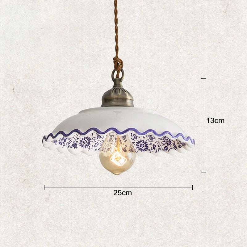 Loft ceramic vintage hanging lamp for cafe and dining