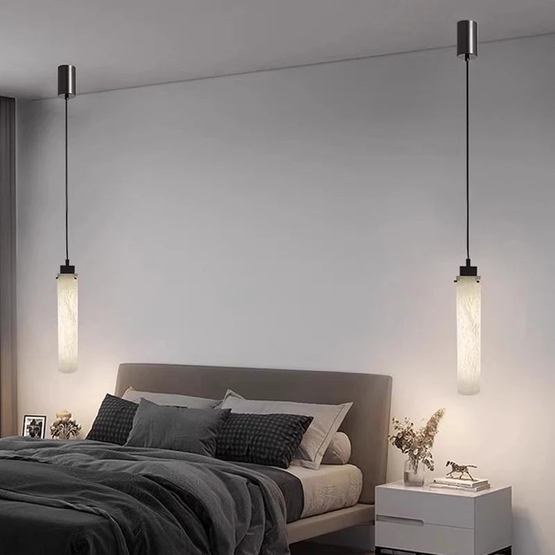 Natural marble led pendant light for dining room