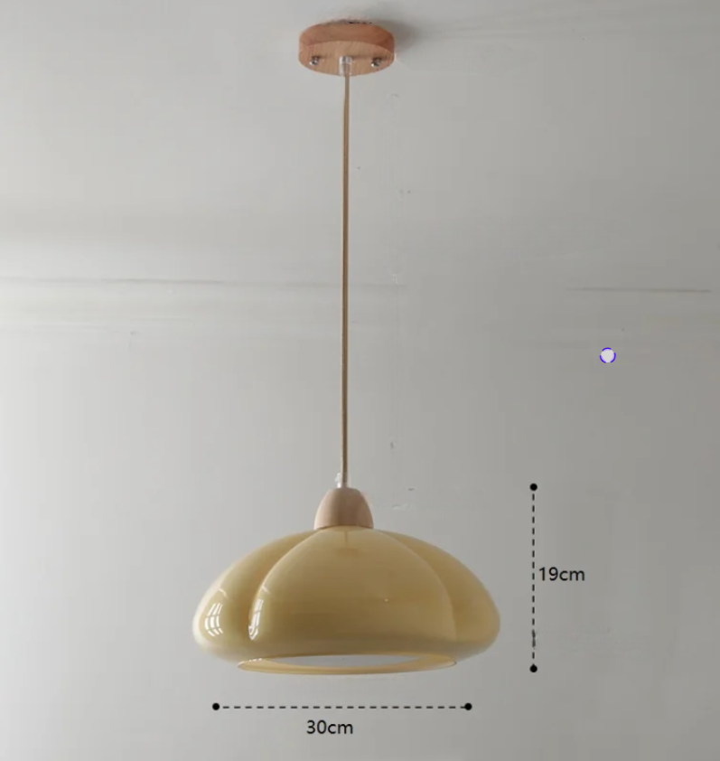 Pumpkin glass LED pendant light japanese style