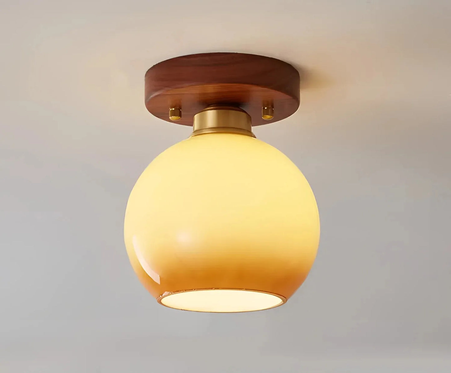 Walnut gradient glass ceiling light for entryway