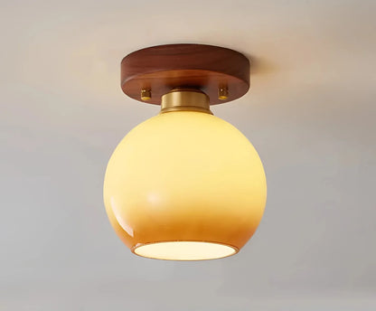 Walnut gradient glass ceiling light for entryway