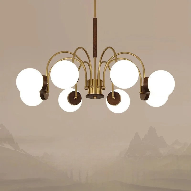 Walnut chandelier light for bedroom and living room