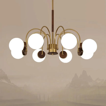 Walnut chandelier light for bedroom and living room
