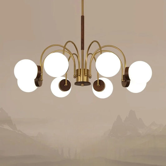 Walnut chandelier light for bedroom and living room