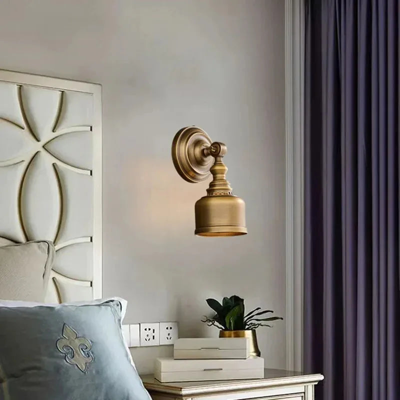European brass wall light for living room