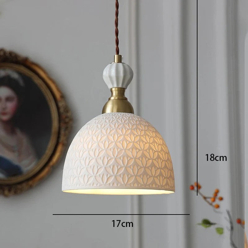 French Modern Cream Chandelier with 17cm diameter and 18cm height, showcasing its compact size for bedroom or dining room use.