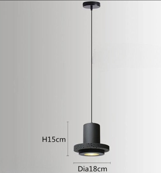 Retro industrial style black hole stone pendant lamp