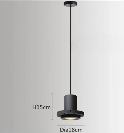 Retro industrial style black hole stone pendant lamp