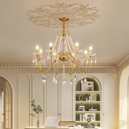 European french crystal salon light