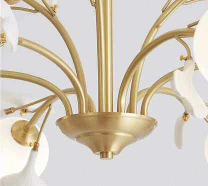 Elegant modern chandelier with glass heads