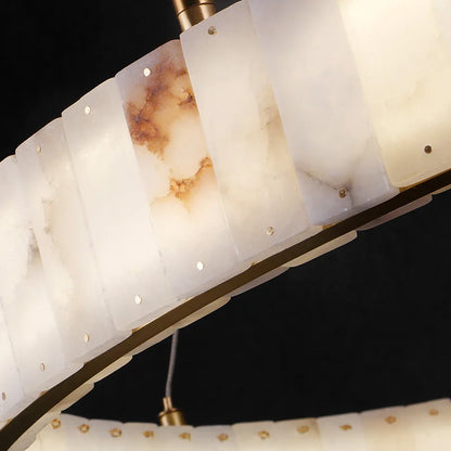 Lustre en marbre avec anneaux