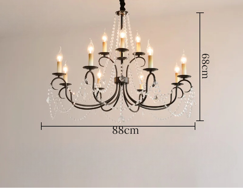 Noir french crystal loft piece