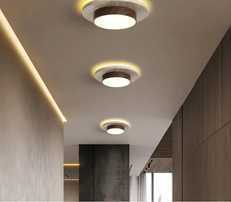 Wabi-sabi stenen plafondlamp voor hotels