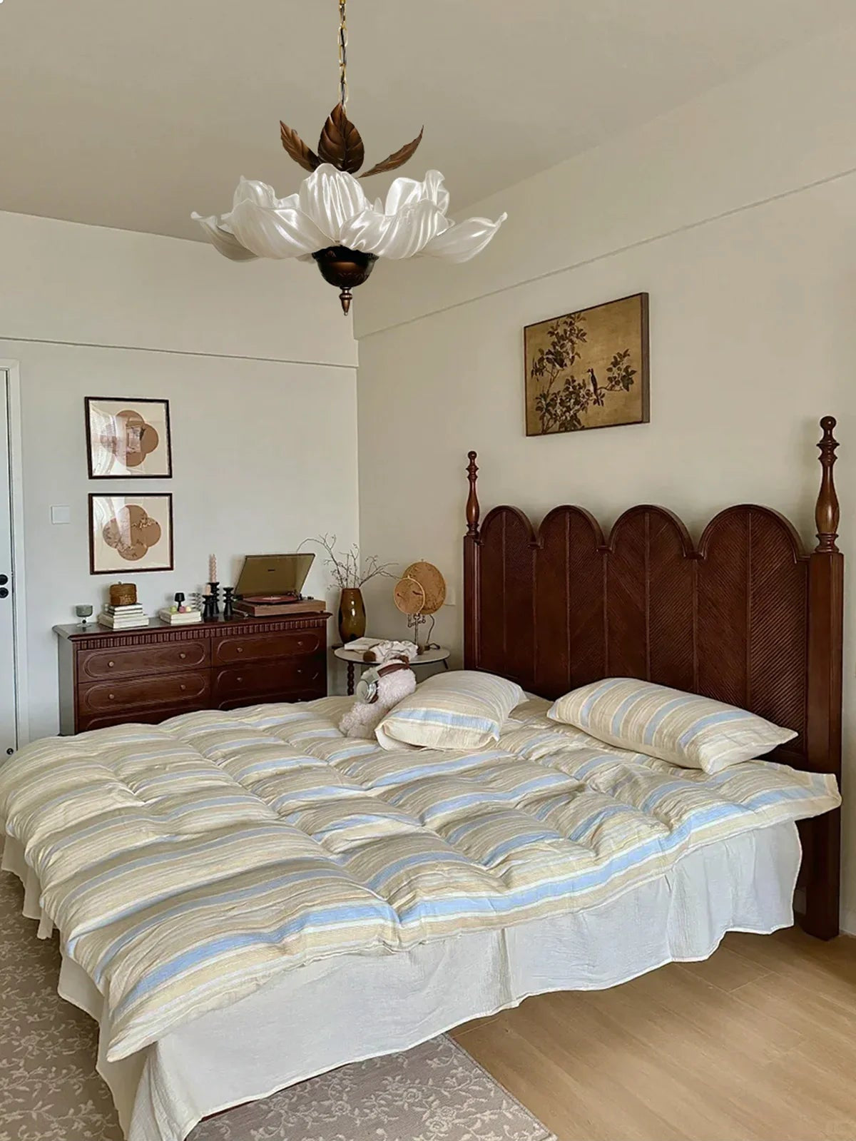 Wabi-Sabi-Stoff-Schlafzimmer-Pendelleuchte