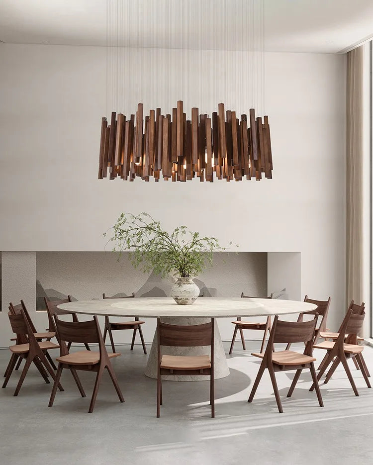 Solid wood LED pendant light for modern design
