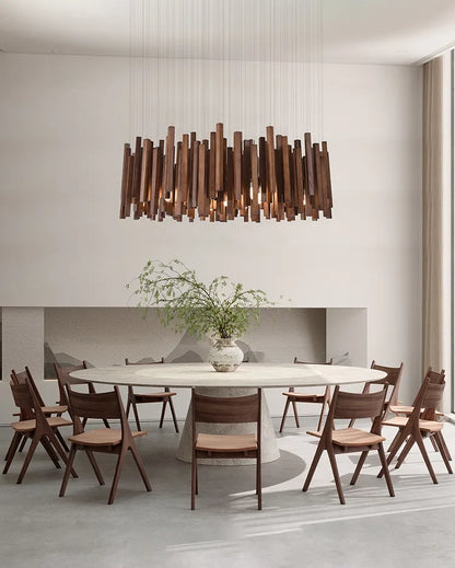 Solid wood LED pendant light for modern design