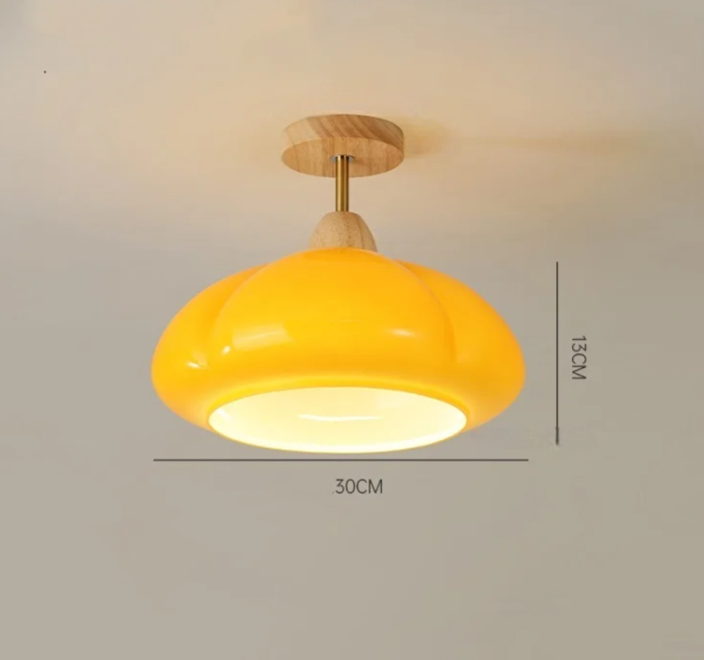 Pumpkin glass LED pendant light japanese style