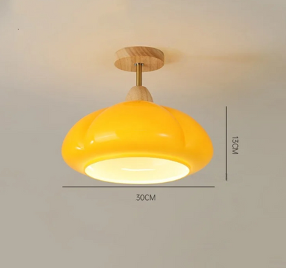 Pumpkin glass LED pendant light japanese style