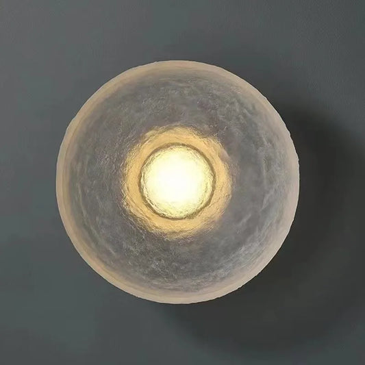 Frosted glass moon design sconce