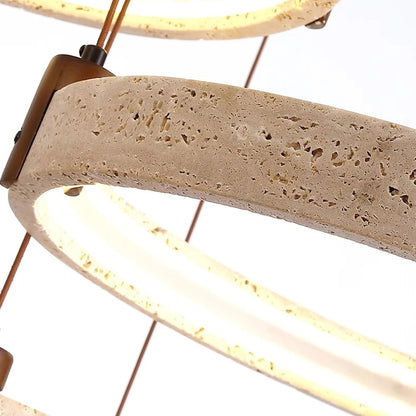 Suspension en pierre travertin pour salle à manger