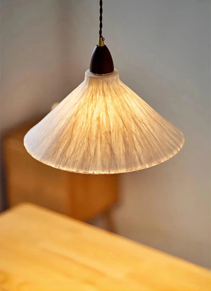 Suspension en papier de riz couleur noyer, style wabi sabi