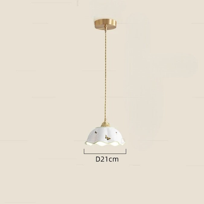 Butterfly keramische koperen LED-hanglamp voor de slaapkamer