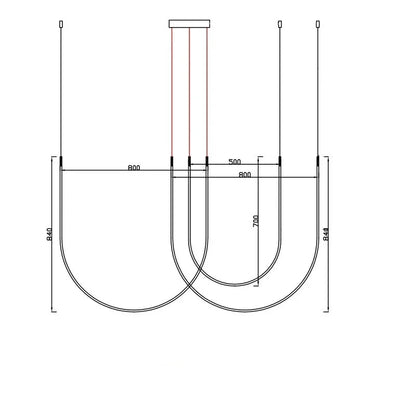 Minimalist linear restaurant chandelier for villa