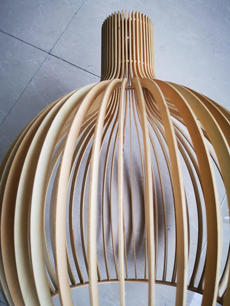 Scandinavian wooden pendant light