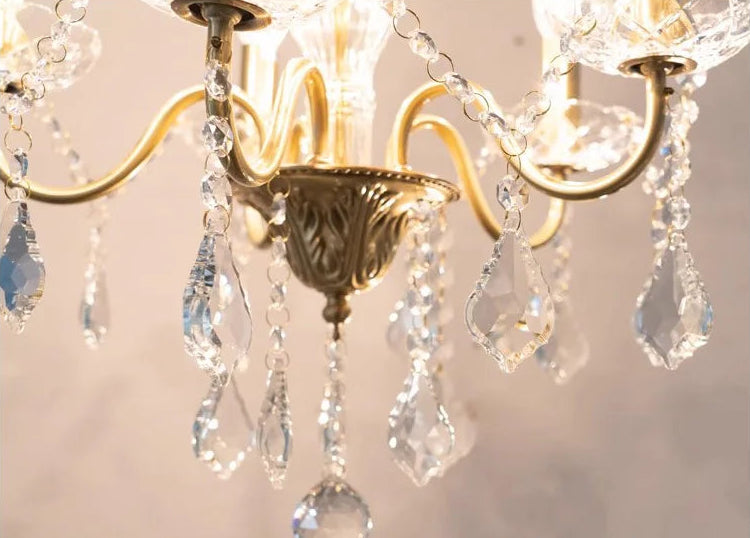 French gold crystal e14 chandelier