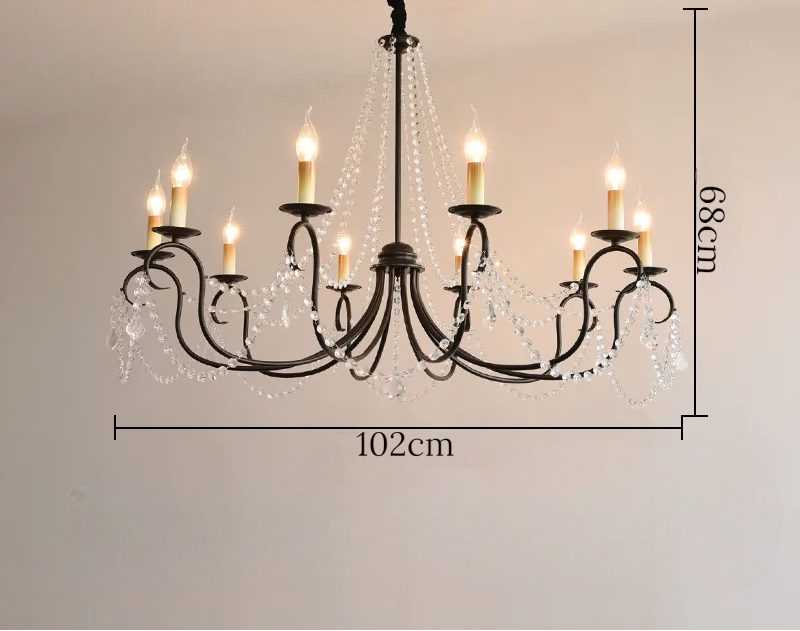 Noir french crystal loft piece