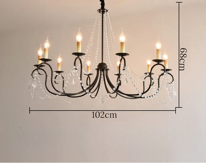 Noir french crystal loft piece