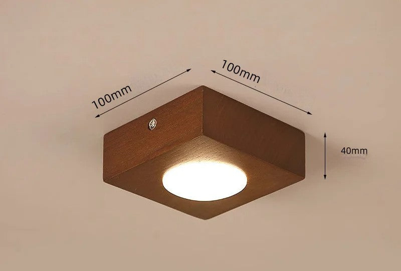 Walnut brass ceiling spotlight for kitchen island