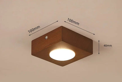 Walnut brass ceiling spotlight for kitchen island