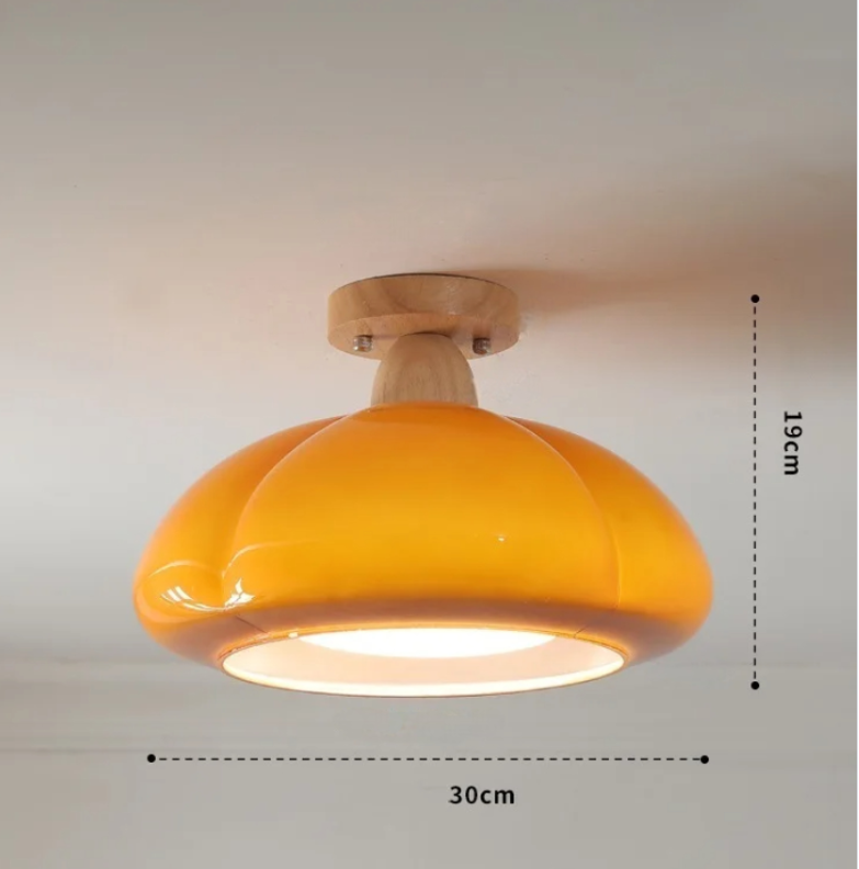 Pumpkin glass LED pendant light japanese style