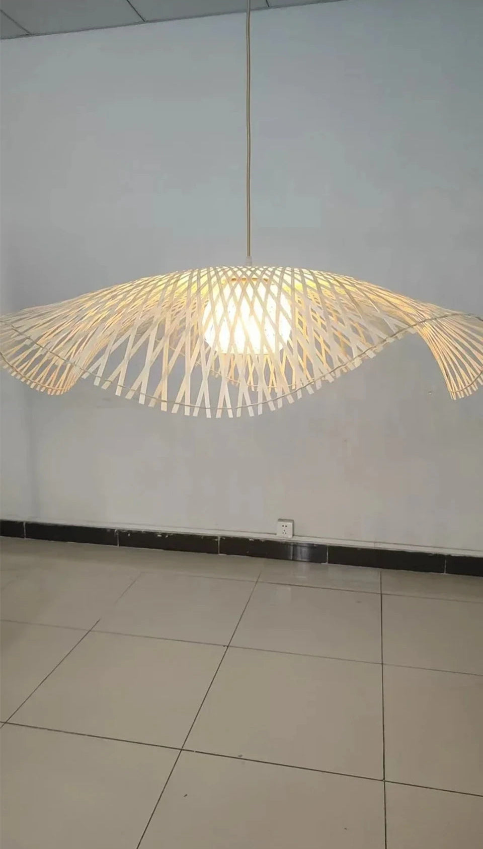 Vintage handmade rattan ceiling light