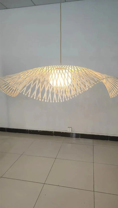 Vintage handmade rattan ceiling light