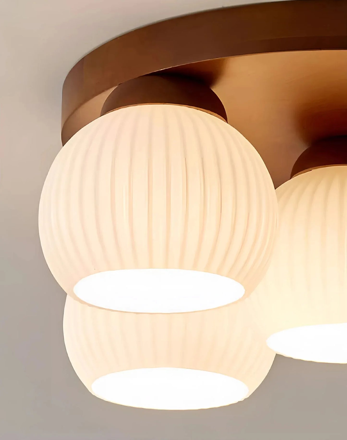 Walnut art glass ceiling light for bedroom and bar