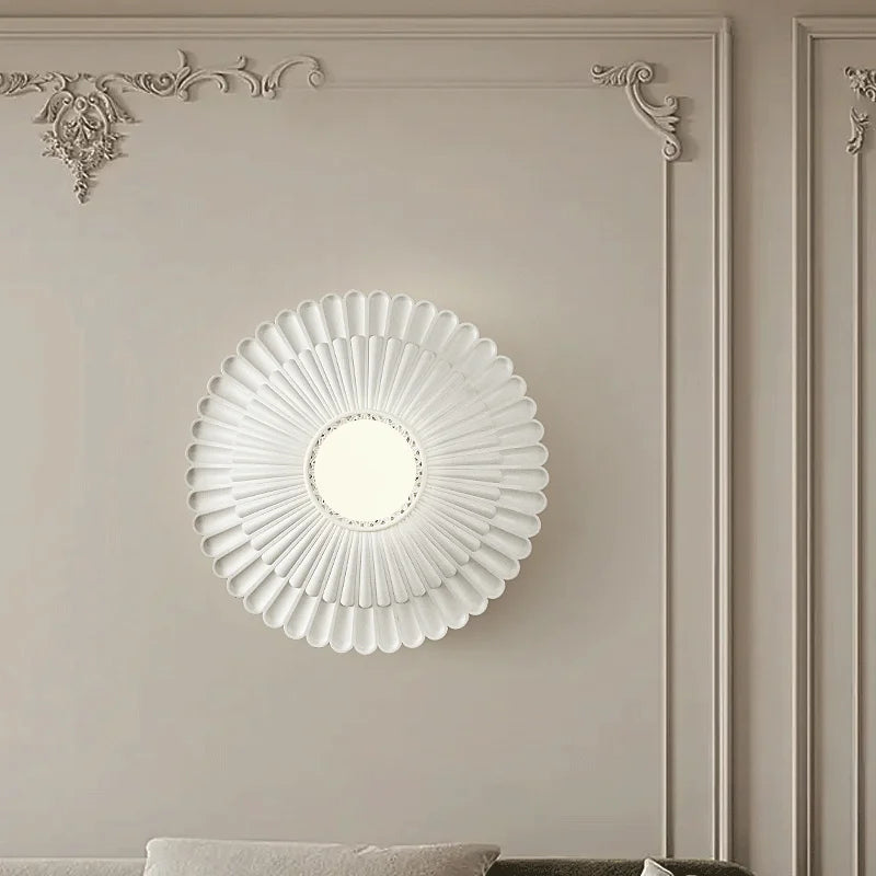 LUXELY milk white french round sconce