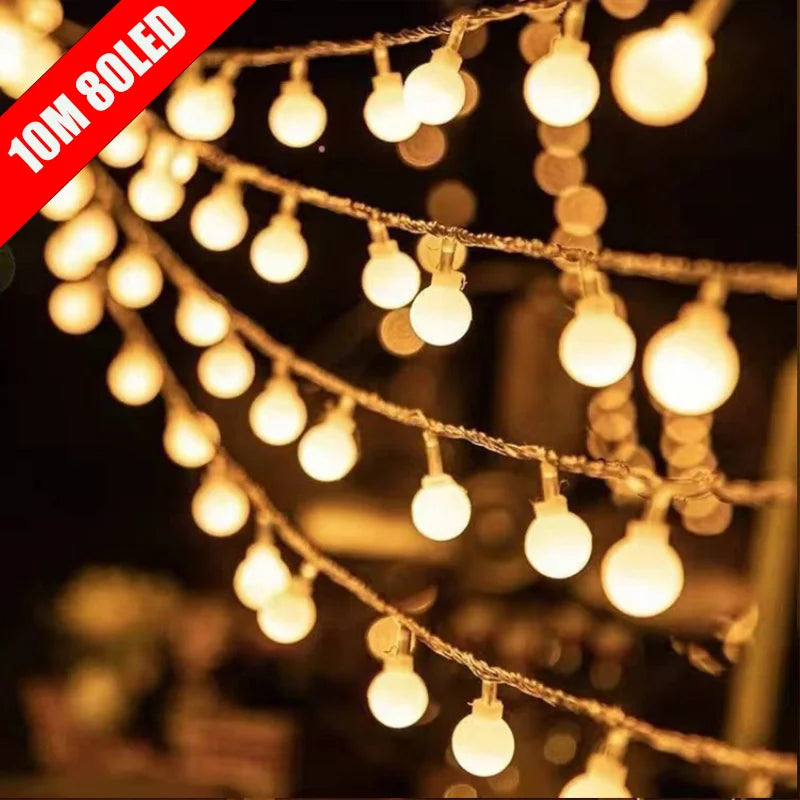 Guirlande lumineuse décorative de 1 mètre avec petites boules