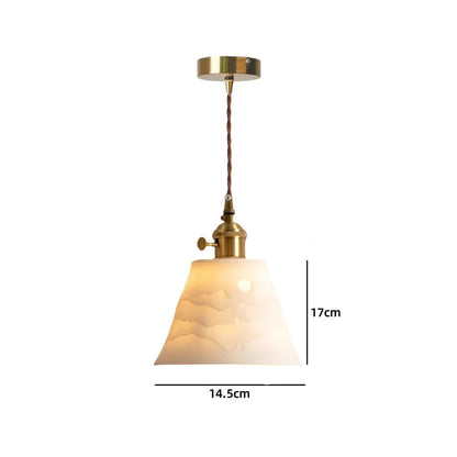 Vintage ceramic LED pendant lamp with brass fitting
